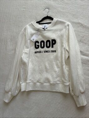 Goop Cream Logo Sweatshirt - Women's Crewneck Sweatshirt size small
